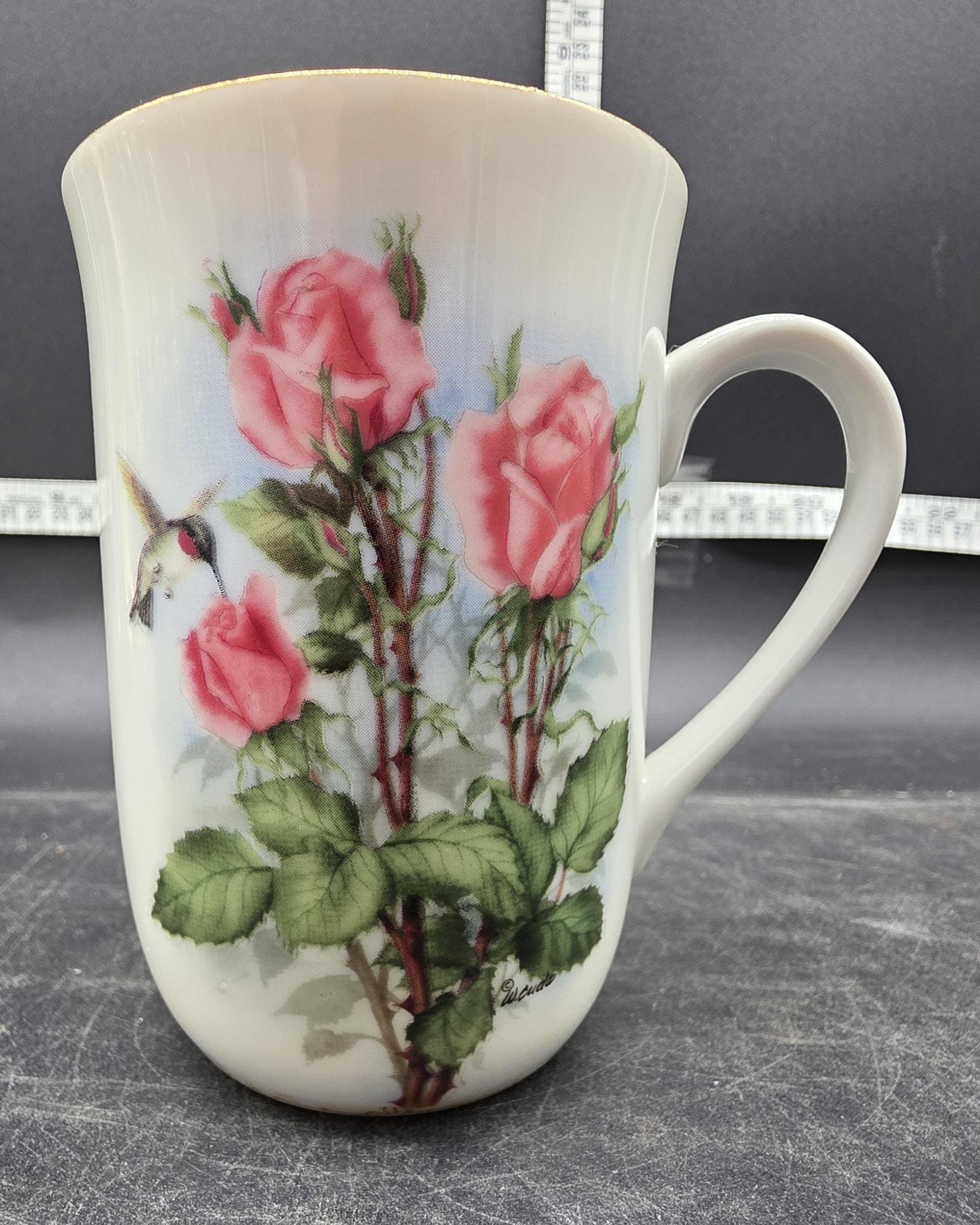 HO-HO ローズオニールのデザイン vintage CAMEO ソフビ14cm Vintage Otagiri Japan Walt Cude Coffee Mug Pink Roses Hummingbird