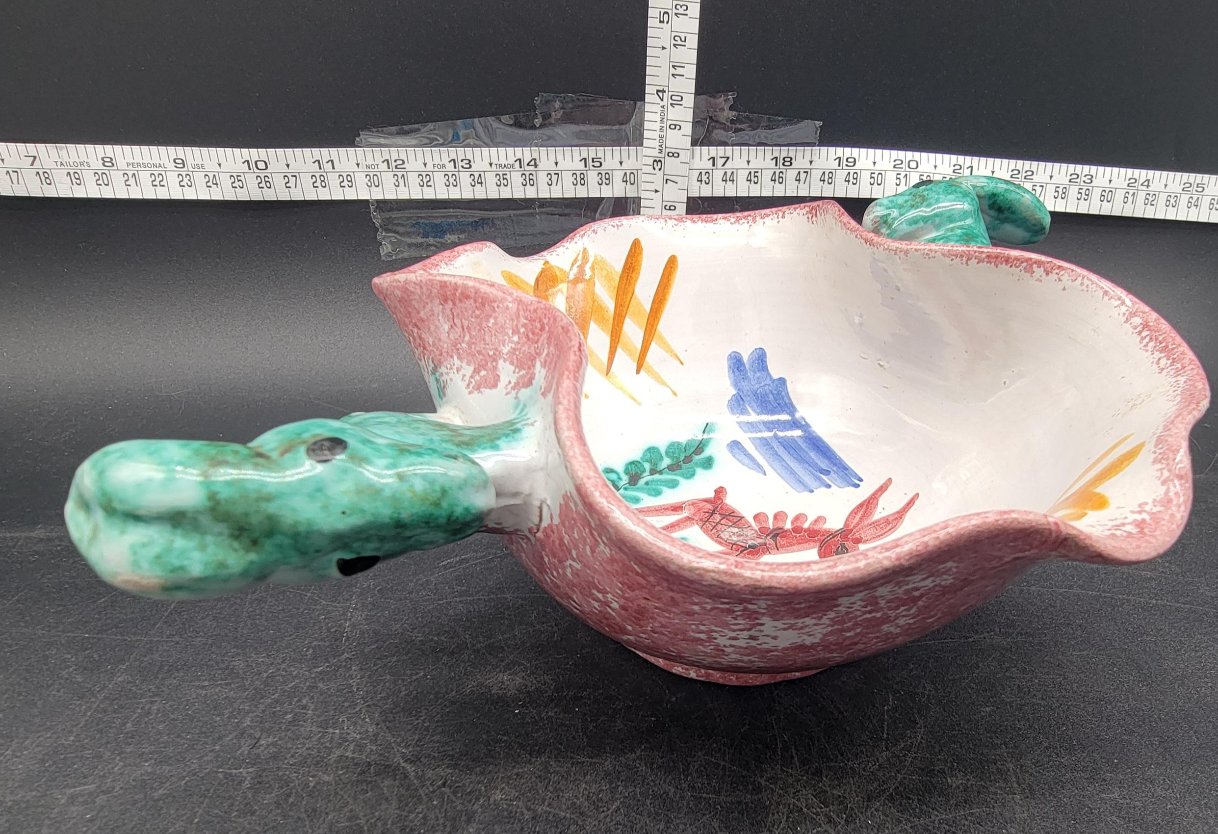 Vintage Italian Italy Donkey Handled Ceramic Colorful Bowl - Etsy