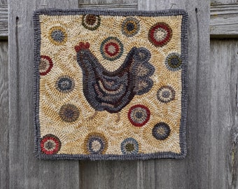 Henny Penny Primitive Hand Hooked Rug
