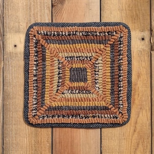 Fall Colors Primitive Hand Hooked Rug Mat