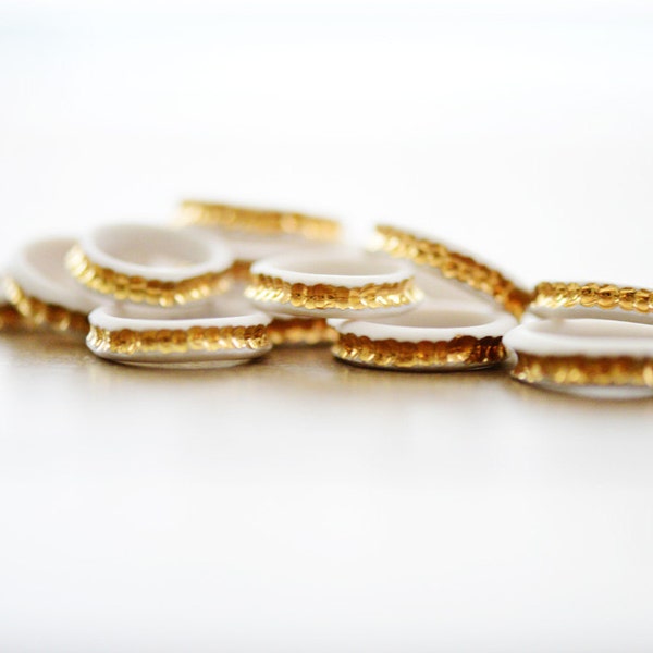 22k Gold River Ring - Porcelain Ring - Gold band - jewelry - ceramic jewelry - porcelain jewelry