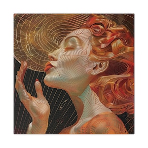 Blow a Kiss modern abstract art beautiful sensual elegant woman portrait brilliant colors seductive feminine canvas wall art home decor 4