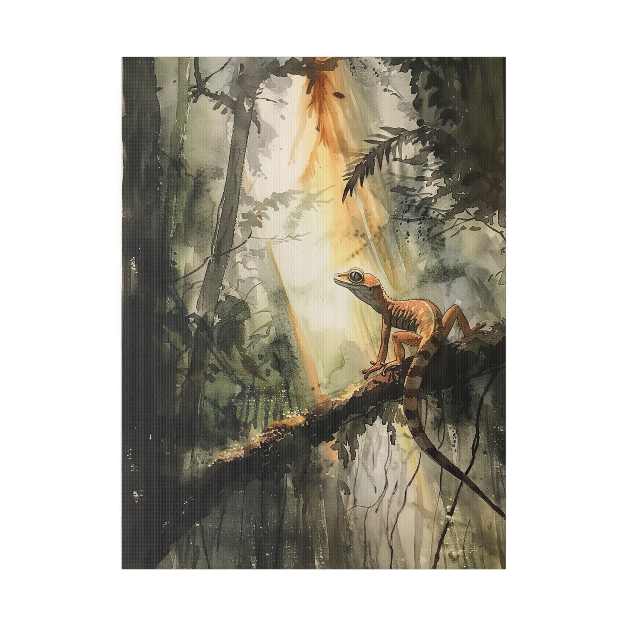 Realistic Gecko Modern Art Watercolor Style Gecko Lizards Wall Art Pet ...