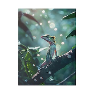 Realistic gecko modern art watercolor style Gecko lizards wall art pet canvas wall art colorful home decor print giclee animal print  6