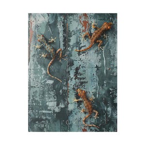 Abstract gecko modern art print Gecko lizards wall art pet canvas wall art colorful home decor print giclee animal pattern art print 3