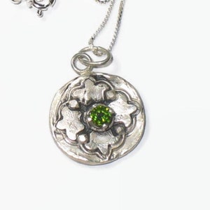 Chrome Diopside in Sterling Silver Handmade  Pendant Necklace