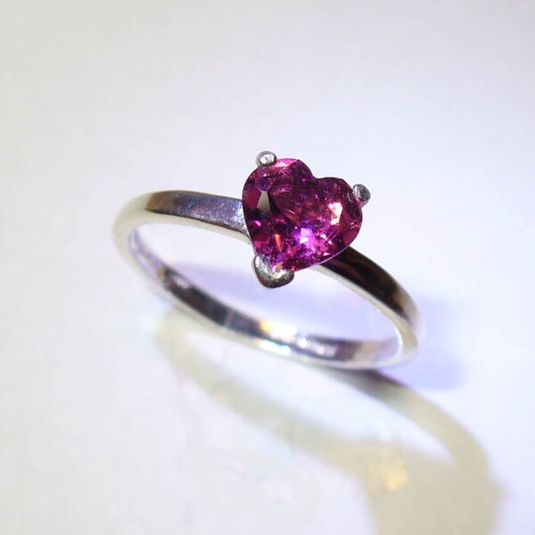 SALE - Genuine Pink Topaz Heart Solitaire Ring - 25% off!