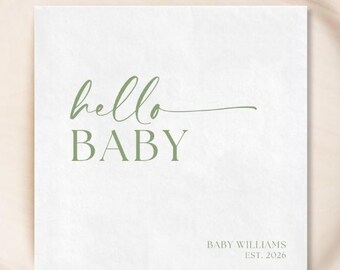 Custom Baby Shower Napkins, Personalized Napkins for Baby Shower, Gender Neutral Baby Shower Decor