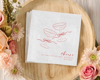 Personalized Napkins for Bridal Shower, Custom Bridal Shower Napkins, Custom Cocktail Napkins Bachelorette Party, Future Mrs Shower Napkins