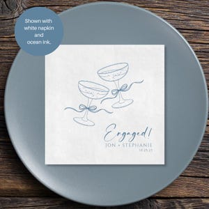 Engagement Party Napkins, Custom Engagement Napkins, Personalized Napkins for Engagement Party, Engagement Party Cocktail Napkins image 5