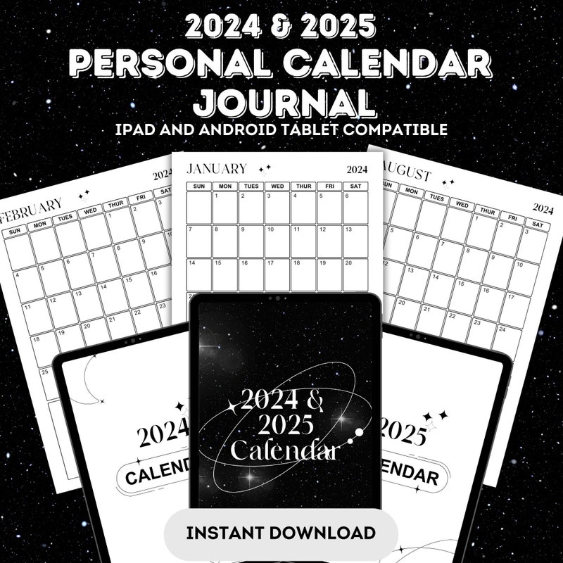 2025 Monthly Calendar Etsy
