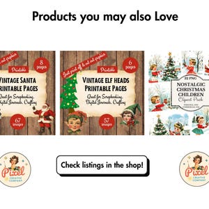 Retro Christmas Bunting Printable | Vintage Christmas Decoration | Digital Download | Holiday Bunting Printable | PDF File | JPEG files
