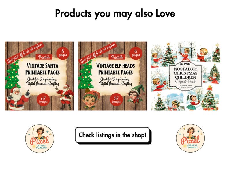Retro Christmas Bunting Printable | Vintage Christmas Decoration | Digital Download | Holiday Bunting Printable | PDF File | JPEG files