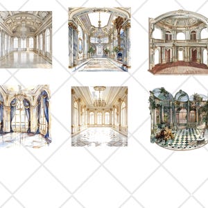 Regency Ballrooms Clipart, Regency Interiors Clipart, Regency Era Clipart Graphics,  Commercial use