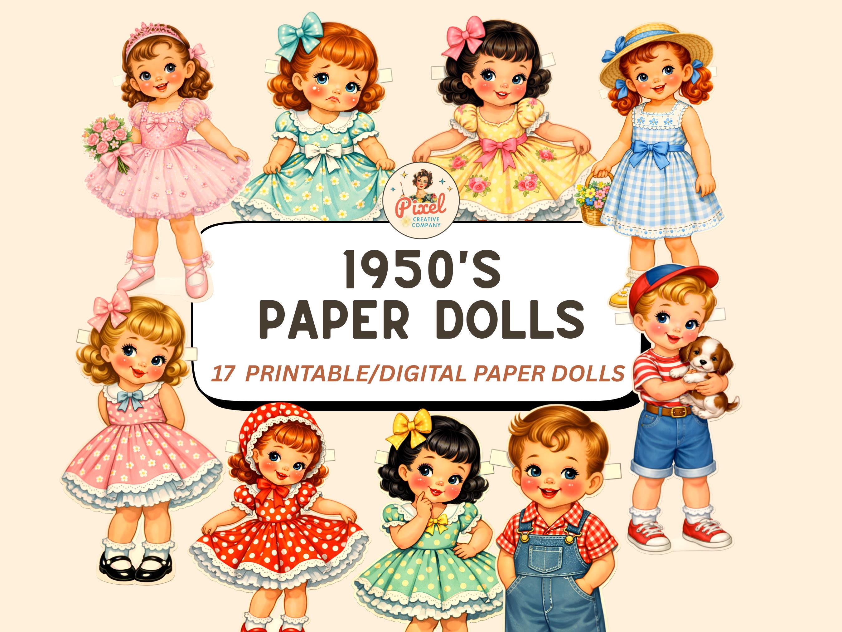 1950's スクラップブック 60ページ ドール イラスト ヴィンテージ