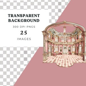 Regency Ballrooms Clipart, Regency Interiors Clipart, Regency Era Clipart Graphics,  Commercial use