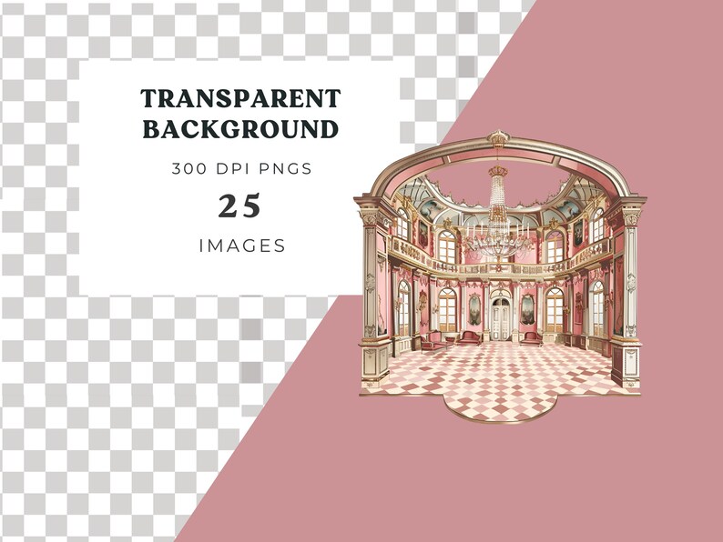 Regency Ballrooms Clipart, Regency Interiors Clipart, Regency Era Clipart Graphics,  Commercial use