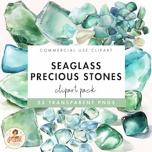 Seaglass clipart graphics Pretty Sea Glass opaque glass illustrations - perfect for scrapbooking, journals, invitations, wall art and more!