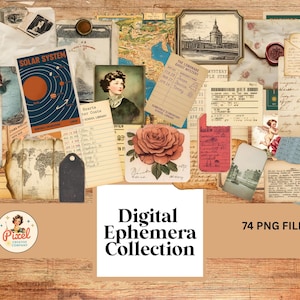 Ephemera Digital Clipart Collection | Misc Ephemera Graphics | Scrapbooking | Junk Journals | Craft and Hobby Needs | Commercial use