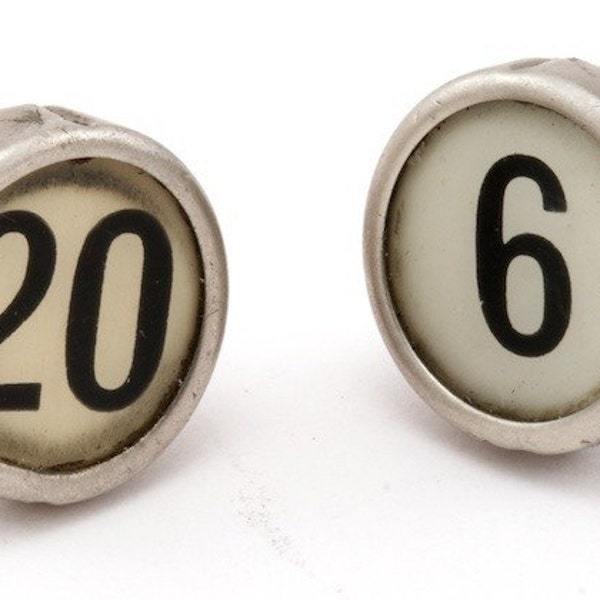 Vintage Cash Register Key Cufflinks Lucky Numbers