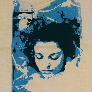 Twin Peaks Laura Palmer Tote Bag, Fair Trade cotton bag. Gift for Twin Peaks Fan. Screen printed two tone image. image 2