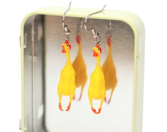 RUBBER CHICKEN EARRINGS: Superfun, Realistic, Cute and Totally Unique Plastic Earrings