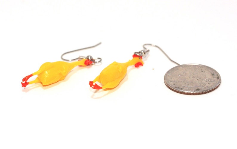 RUBBER CHICKEN EARRINGS: Superfun, Realistic, Cute and Totally Unique Plastic Earrings image 4
