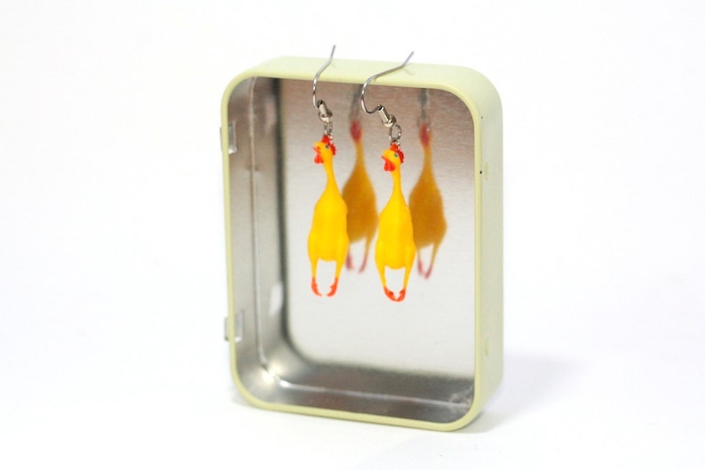 RUBBER CHICKEN EARRINGS: Superfun, Realistic, Cute and Totally Unique Plastic Earrings image 2