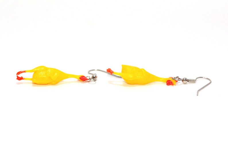 RUBBER CHICKEN EARRINGS: Superfun, Realistic, Cute and Totally Unique Plastic Earrings image 3