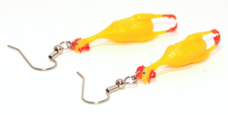 RUBBER CHICKEN EARRINGS: Superfun, Realistic, Cute and Totally Unique Plastic Earrings image 5