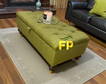 Ottoman Footstool Coffee table Pouffe Bench chesterfield luxury Dumfries  wool or Luxury Velvet.