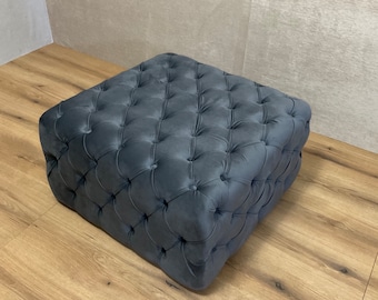 Westfield Square Footstool Coffee table Pouffe Bench chesterfield luxury French Velvet (Free Fabric Samples)