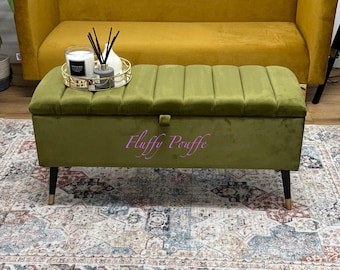 Lino Storage ottoman Footstool Coffee table Pouffe Bench chesterfield Style
