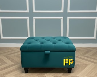 Maya  Storage ottoman Footstool Coffee table Pouffe Bench chesterfield declutter living space