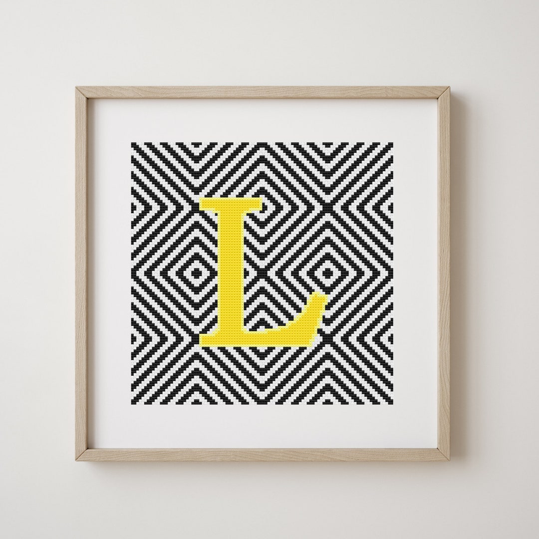 Letter L, Cross Stitch Alphabet Pattern, Monogram, Modern Decor ...