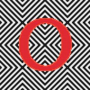 Letter O, Cross Stitch Alphabet Pattern, Red, Monogram, Modern Decor ...