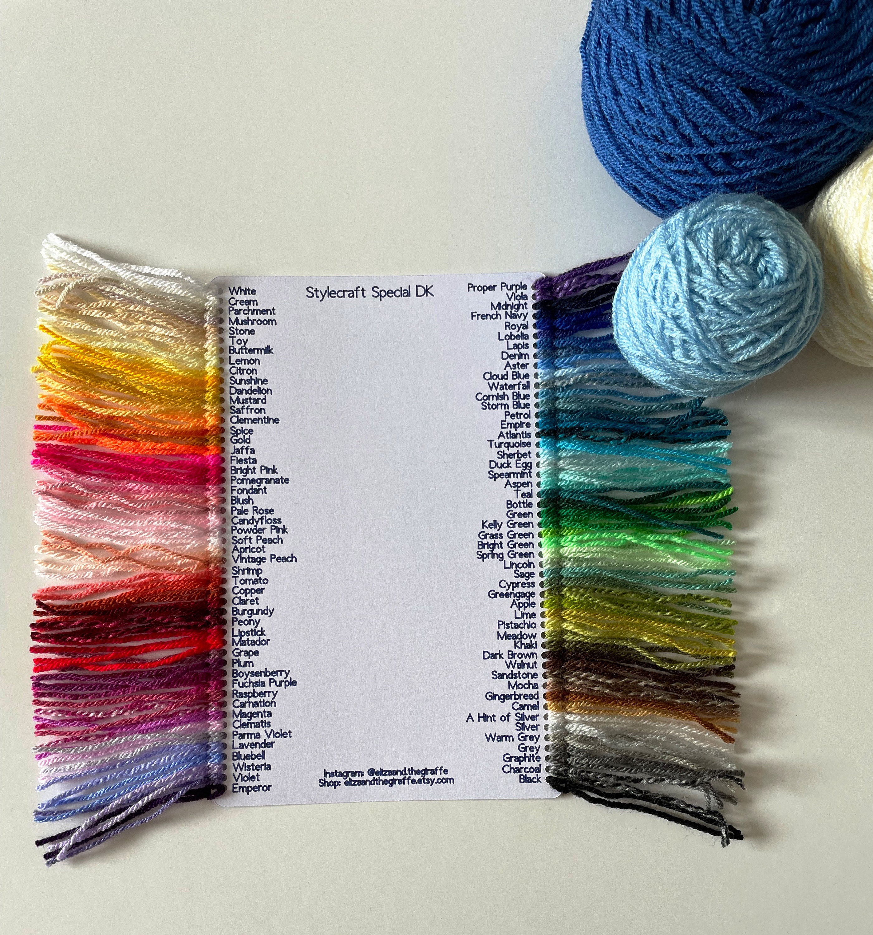 Stylecraft Shade Card Printable Cards