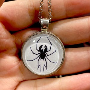 Silver spider MCR pendant necklace /Handmade