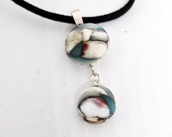 Fused glass necklace - reaction-13