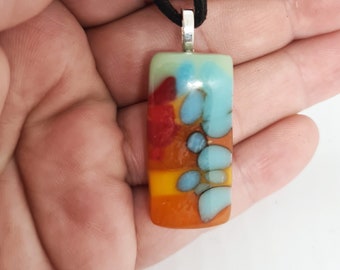 Fused glass necklace - colour-7