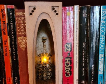 Ossuary, bone store - book nook creepy diorama. light up