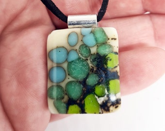 Fused glass necklace - reaction-5