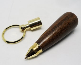 Mini key chain pen from walnut