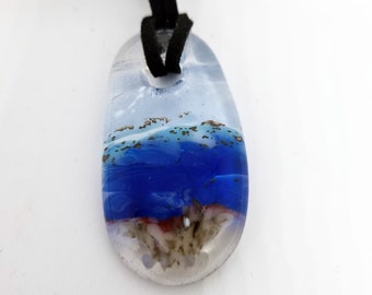 Fused glass necklace - landscape-5