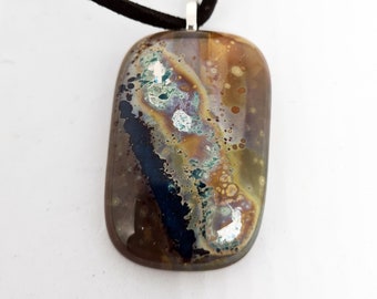 Fused glass necklace - space-3