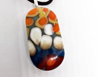 Fused glass necklace - colour-17