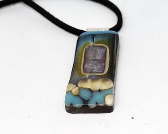 Fused glass necklace - reaction-2