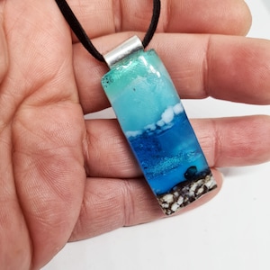 Fused glass necklace - landscape-14