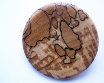 wooden brooch, spalted beech