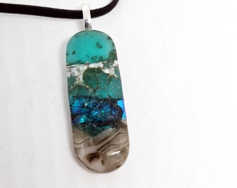 Fused glass necklace - landscape-15